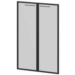 Glass Doors in Aluminum Frame KZF-38RS (Set of 2)
