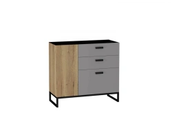 Essens LD.681090.000 1000mm Chest of Drawers (Slate Grey/Halifax Tobacco Oak)