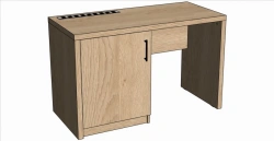 Left and Right Writing Desk with Refrigerator Cabinet "Rona", Model R04L/R04R, 1200x750x550mm