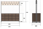 Double-sided wardrobe section with 10 shelves for hats and storage - TMG15/4