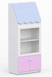 High Cabinet with Window for Kindergartens - Model 2 "Houses