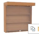 Wall-Mounted Display Cabinet with Lighting Module and Glass Doors