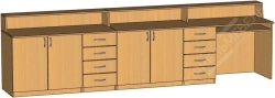 Long Library Desk KБ with Drawers and Shelves