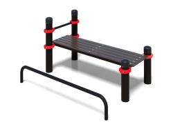 Outdoor Press Bench with Leg Support and Crossbar