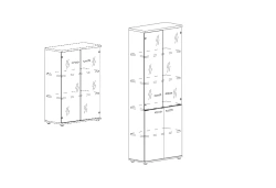 Glass-Door Cabinet Furniture Set A4 Series