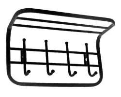 Wall-mounted clothes hanger with shelf TSP-1