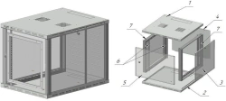 Wall-Mounted Telecommunication Cabinet 14U - Model ШТ-П-14U-600x700x1000-ПП