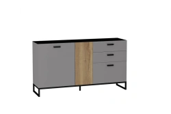 Stylish 1600mm Chest of Drawers in Gray Slate/ Halifax Oak Tobacco - Model LD.681100.000