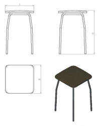 Sturdy Stool for Seating - Model T.1